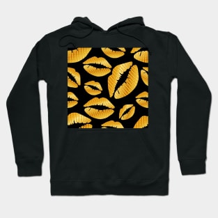 Golden lips on black Hoodie